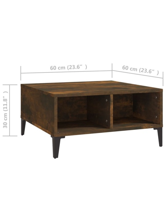 Konferenční stolek kouřový dub 60 x 60 x 30 cm dřevotříska