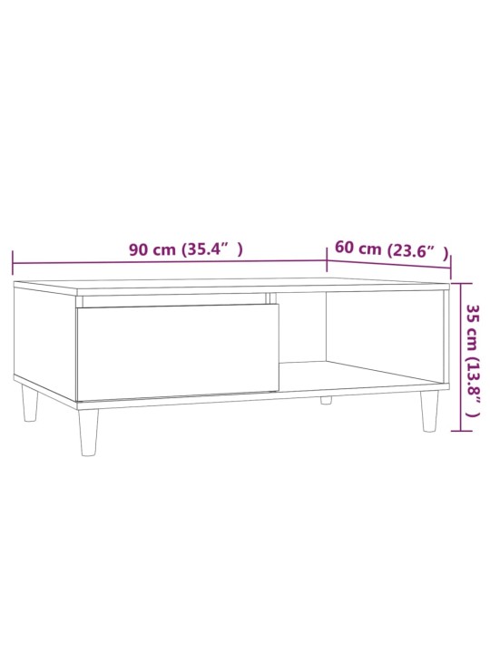 Konferenční stolek kouřový dub 90 x 60 x 35 cm kompozitní dřevo