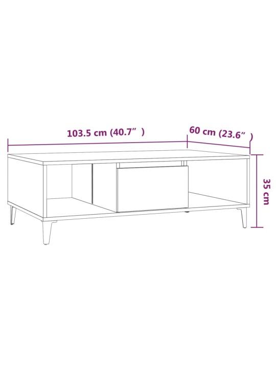 Konferenční stolek kouřový dub 103,5x60x35 cm kompozitní dřevo