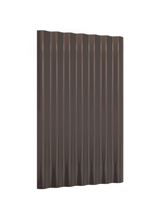Střešní panely 12 ks práškově lakovaná ocel hnědé 60 x 36 cm