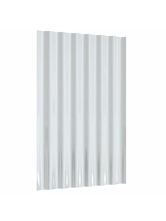 Střešní panely 36 ks práškově lakovaná ocel stříbrné 80 x 36 cm