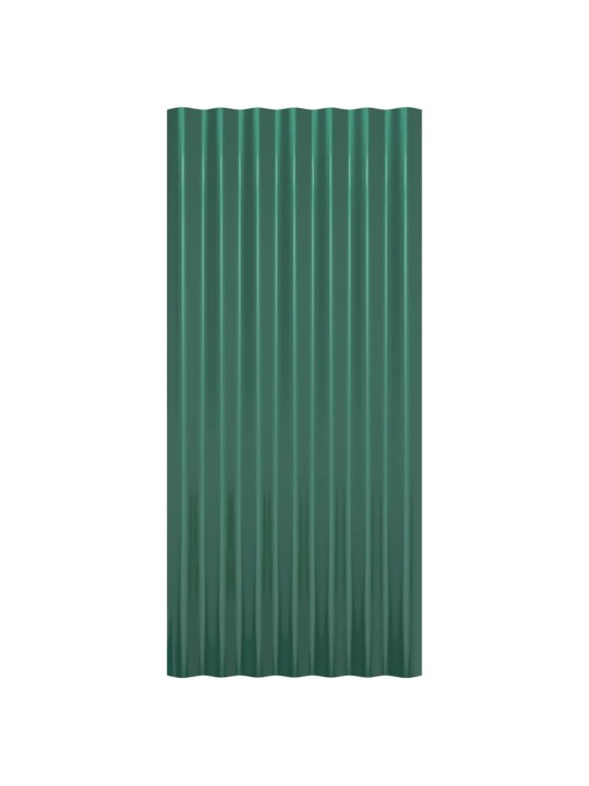 Střešní panely 36 ks práškově lakovaná ocel zelené 80 x 36 cm
