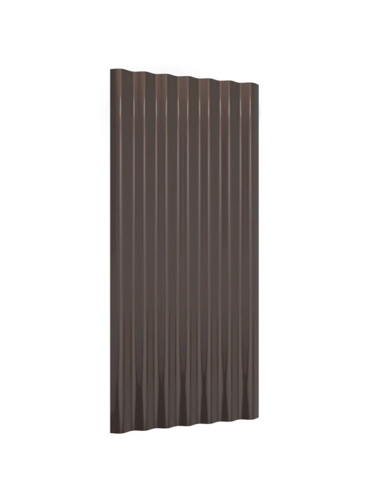 Střešní panely 36 ks práškově lakovaná ocel hnědé 80 x 36 cm
