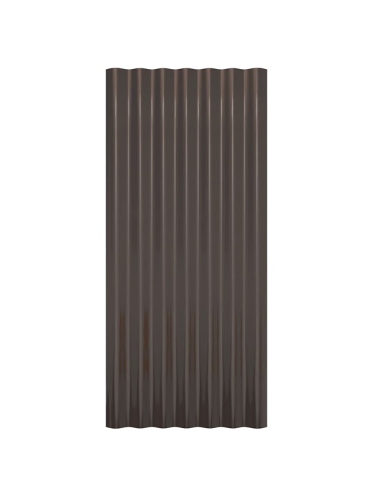 Střešní panely 36 ks práškově lakovaná ocel hnědé 80 x 36 cm