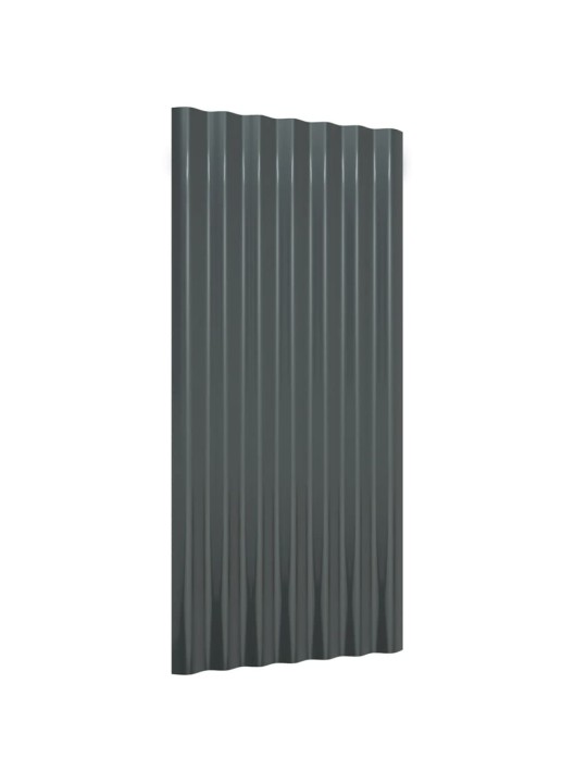Střešní panely 36 ks práškově lakovaná ocel antracit 80 x 36 cm
