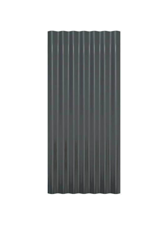 Střešní panely 36 ks práškově lakovaná ocel antracit 80 x 36 cm