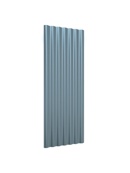 Střešní panely 12 ks práškově lakovaná ocel šedé 100 x 36 cm