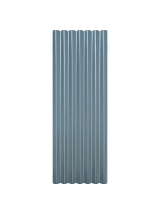 Střešní panely 12 ks práškově lakovaná ocel šedé 100 x 36 cm
