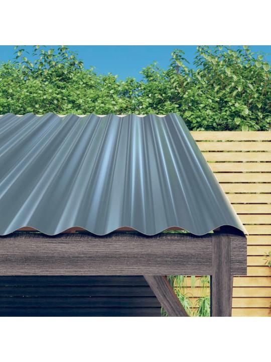 Střešní panely 12 ks práškově lakovaná ocel šedé 100 x 36 cm