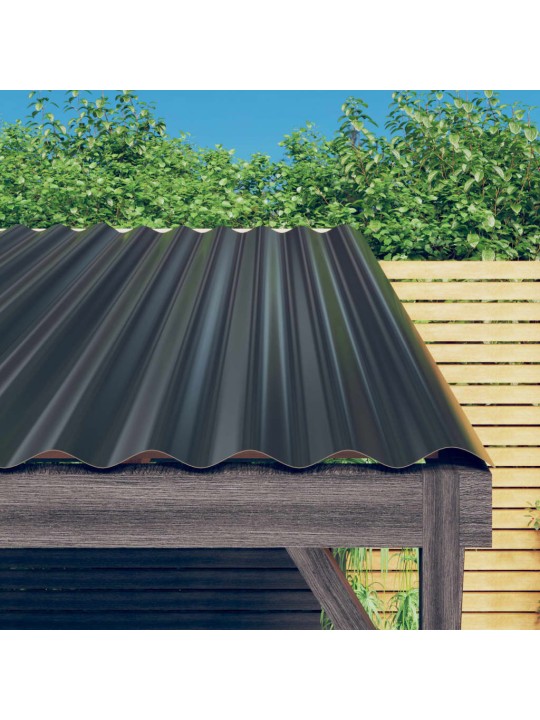 Střešní panely 12 ks práškově lakovaná ocel antracit 100x36 cm