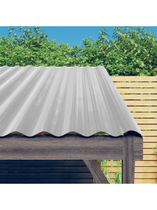 Střešní panely 12 ks práškově lakovaná ocel stříbrné 100x36 cm