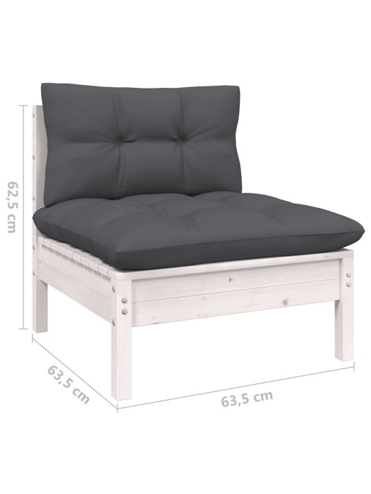 9dílná zahradní sedací souprava s poduškami bílá borovice