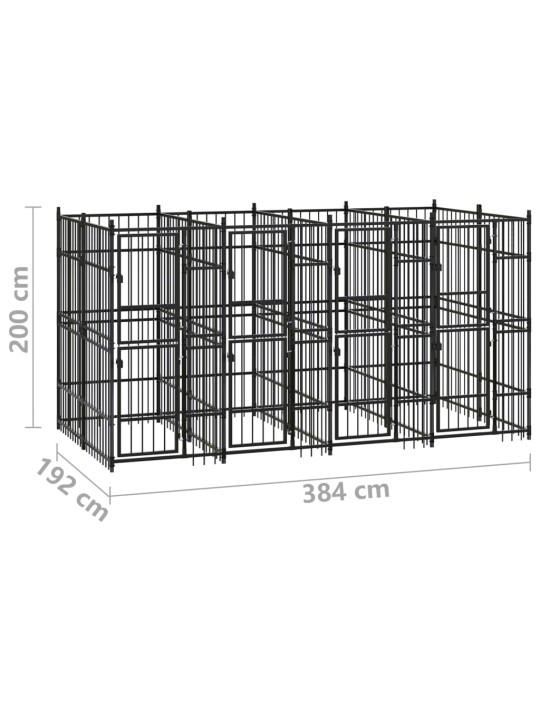 Venkovní psí kotec ocel 7,37 m²