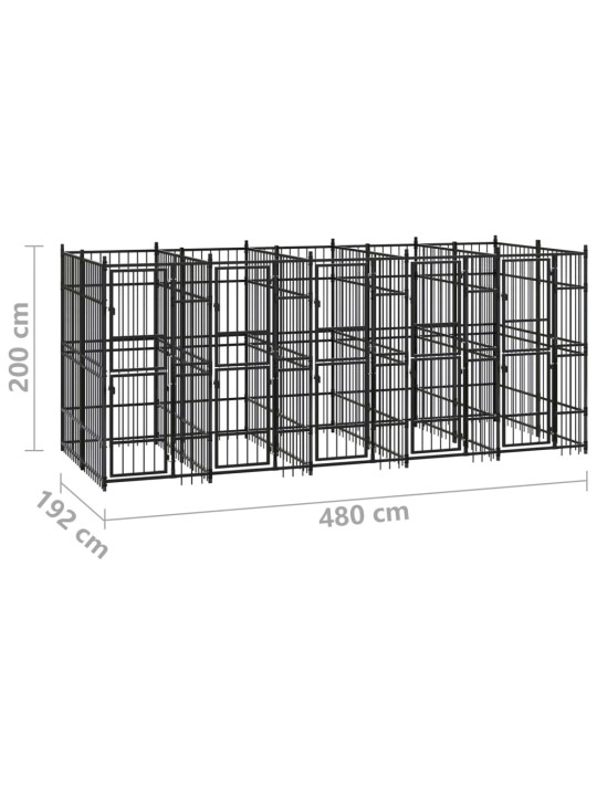 Venkovní psí kotec ocel 9,22 m²