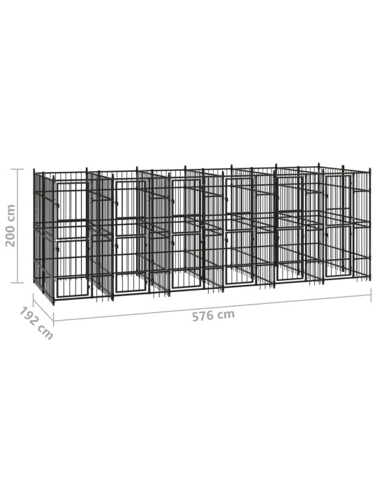 Venkovní psí kotec ocel 11,06 m²