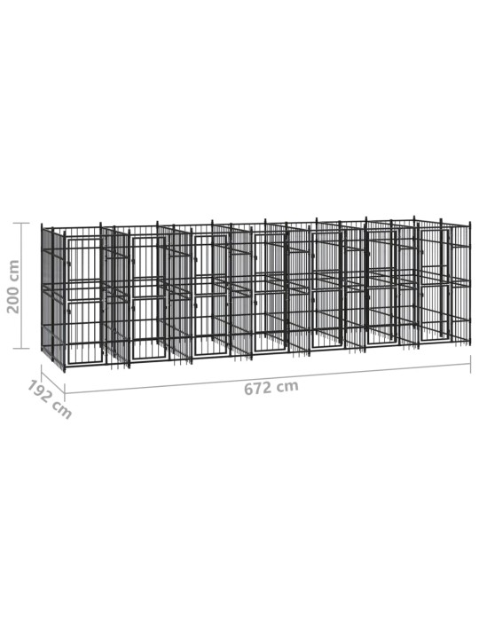 Venkovní psí kotec ocel 12,9 m²