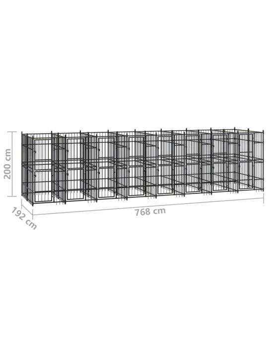 Venkovní psí kotec ocel 14,75 m²