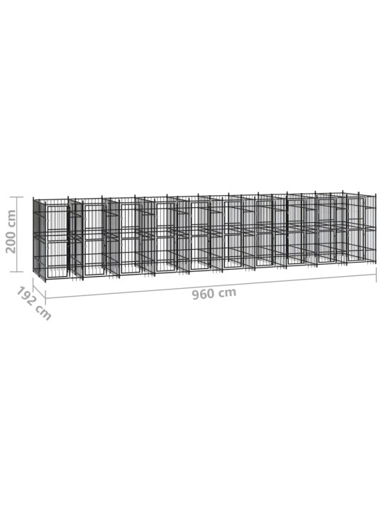 Venkovní psí kotec ocel 18,43 m²