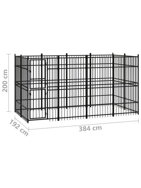 Venkovní psí kotec ocel 7,37 m²