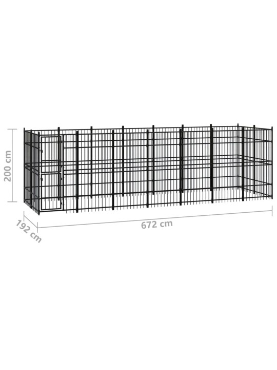 Venkovní psí kotec ocel 12,9 m²