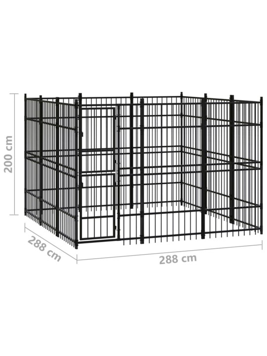 Venkovní psí kotec ocel 8,29 m²