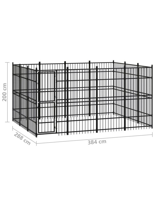 Venkovní psí kotec ocel 11,06 m²
