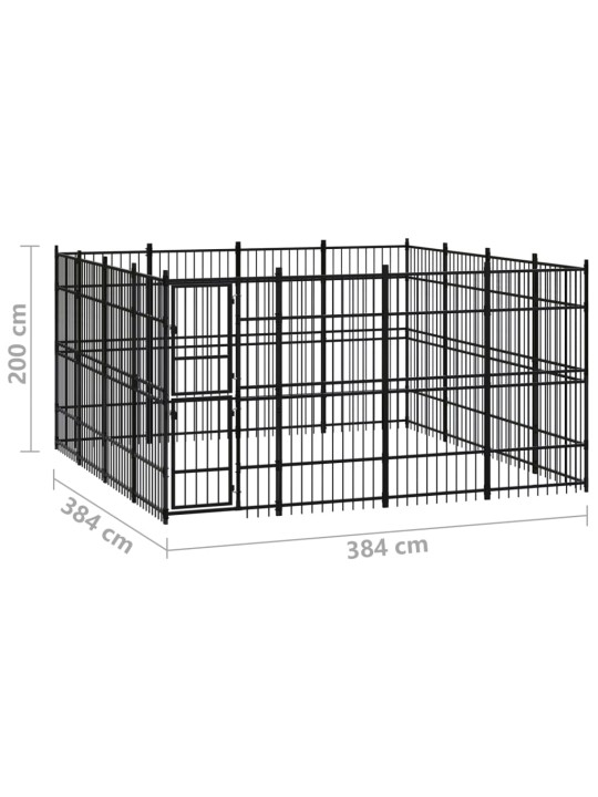 Venkovní psí kotec ocel 14,75 m²