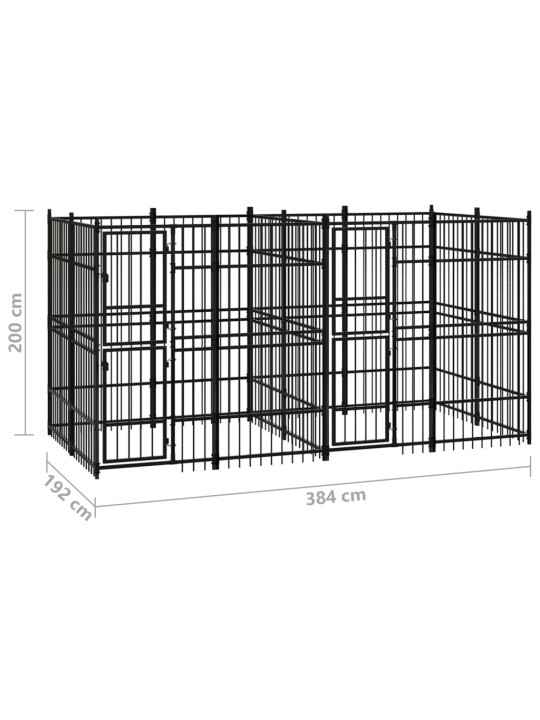Venkovní psí kotec ocel 7,37 m²