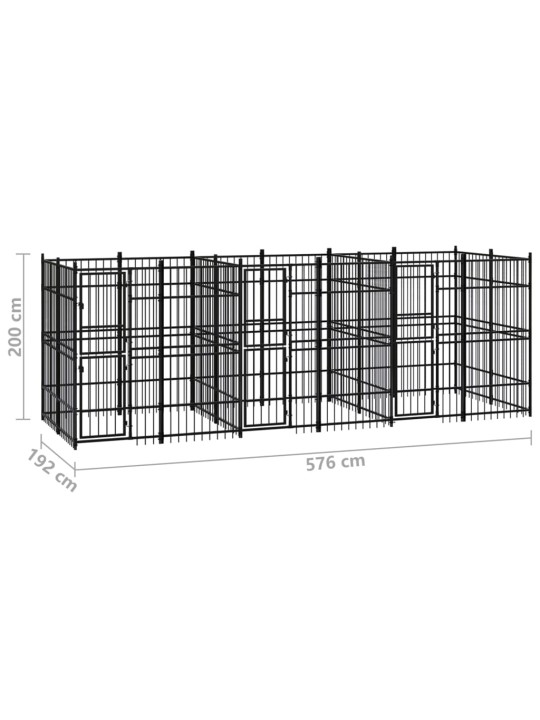 Venkovní psí kotec ocel 11,06 m²