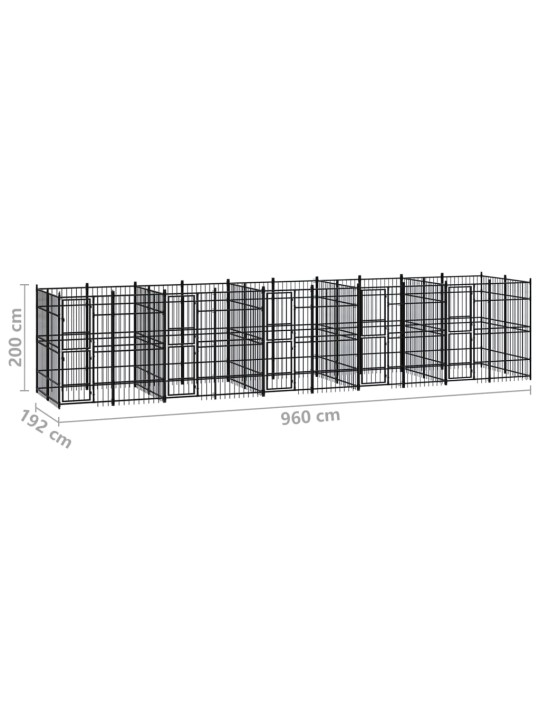 Venkovní psí kotec ocel 18,43 m²