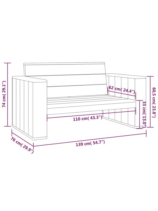 Zahradní lavice 139 cm impregnované borové dřevo
