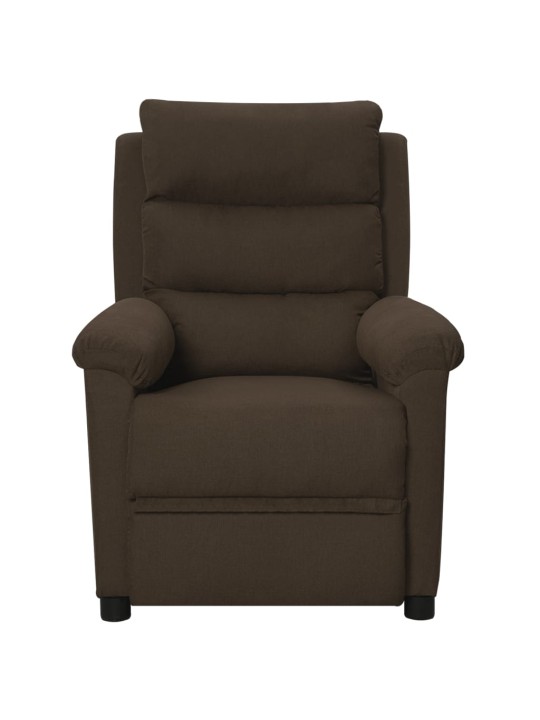 Polohovací křeslo tmavě hnědé textil