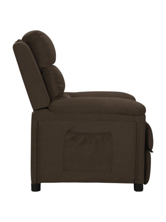 Polohovací křeslo tmavě hnědé textil