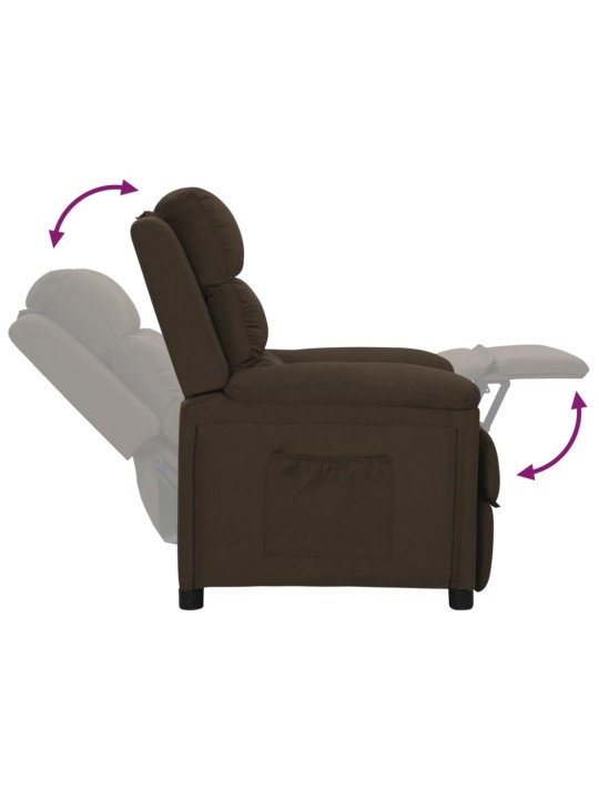 Polohovací křeslo tmavě hnědé textil