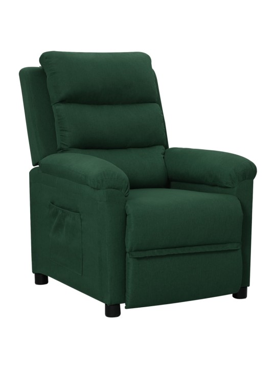 Polohovací křeslo tmavě zelené textil