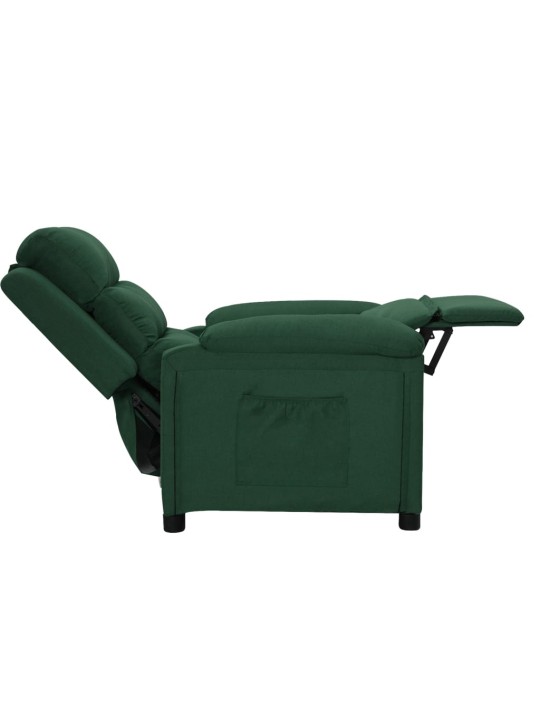 Polohovací křeslo tmavě zelené textil