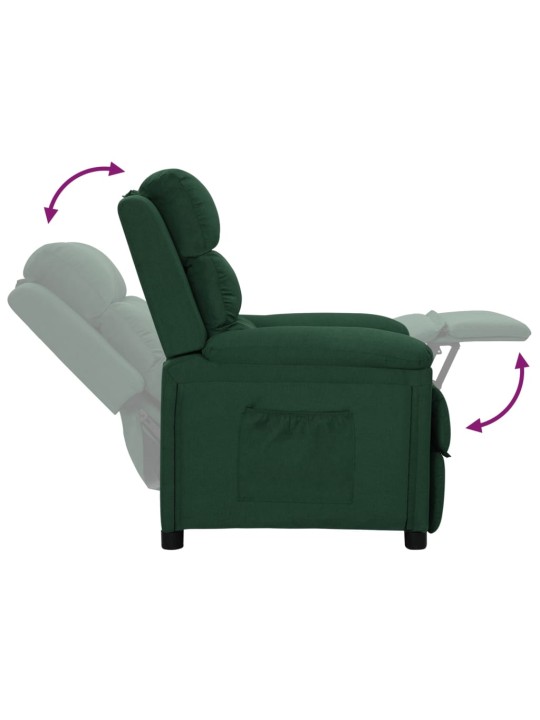 Polohovací křeslo tmavě zelené textil