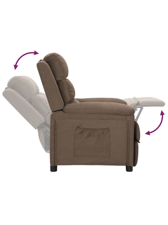 Polohovací křeslo taupe textil