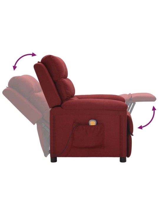Masážní křeslo vínové textil