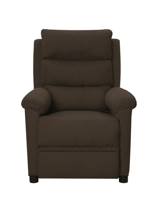 Masážní křeslo tmavě hnědé textil