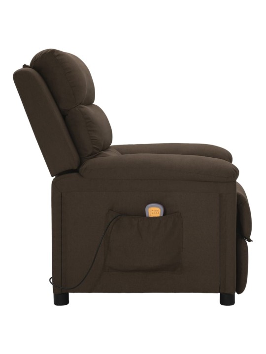 Masážní křeslo tmavě hnědé textil