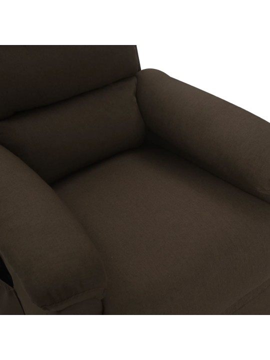Masážní křeslo tmavě hnědé textil