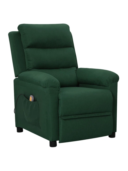Masážní křeslo tmavě zelené textil