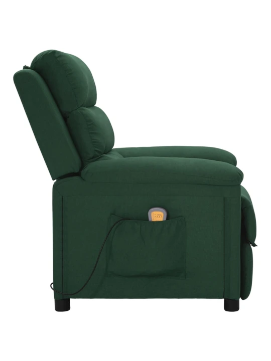 Masážní křeslo tmavě zelené textil
