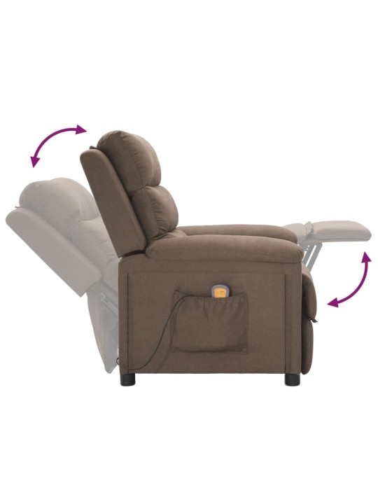 Masážní křeslo taupe textil