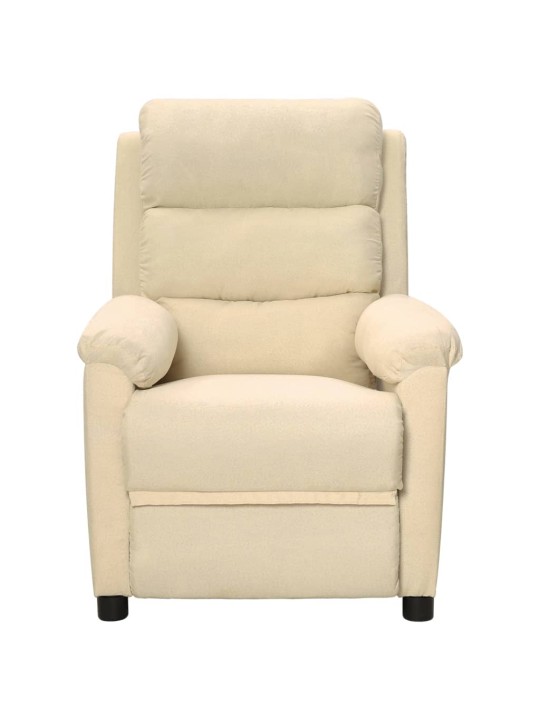 Masážní křeslo krémové textil
