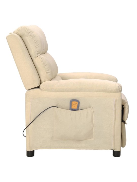 Masážní křeslo krémové textil