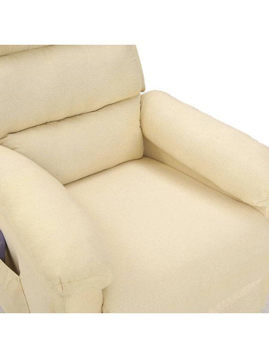 Masážní křeslo krémové textil