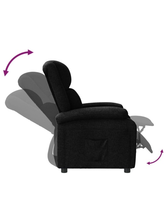Polohovací křeslo černé textil
