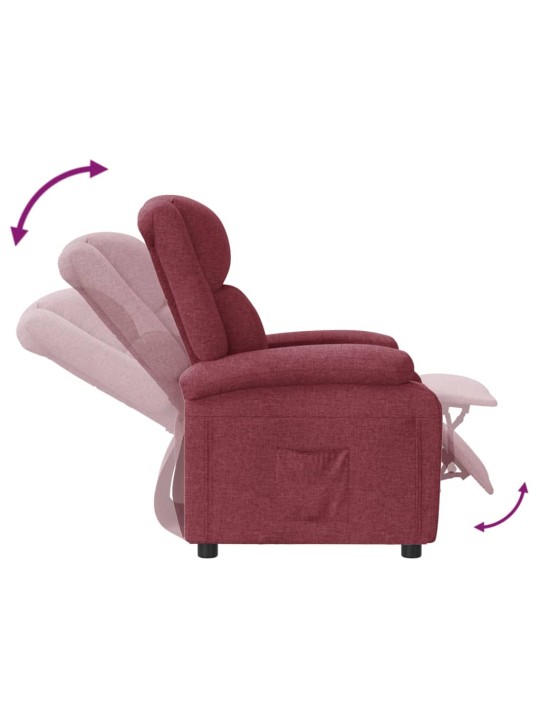 Polohovací křeslo vínové textil